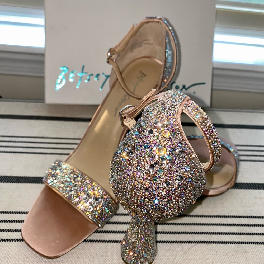 Betsey Johnson Silver Heels Sparkling Elegance